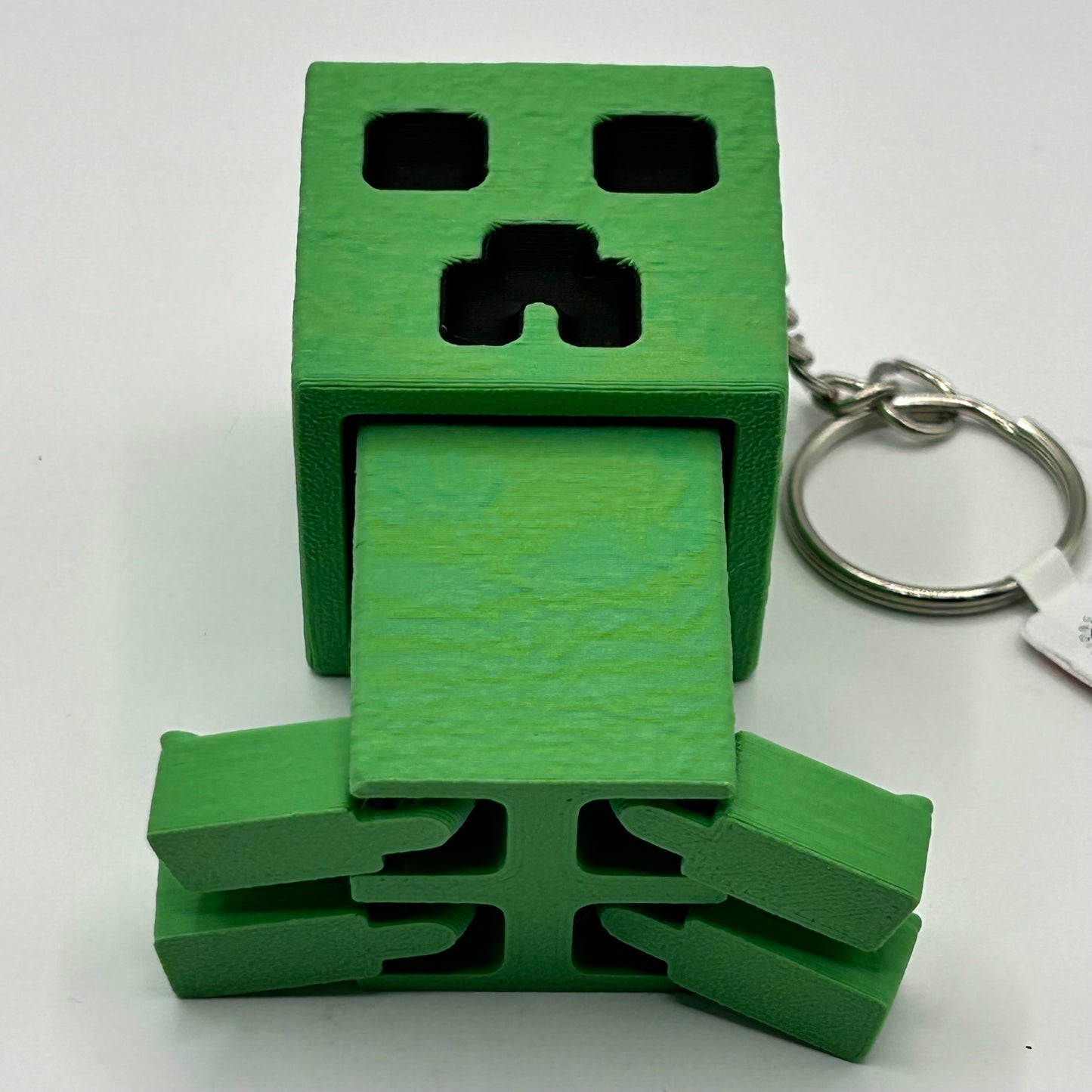 Clicker Blocky Green Guy Fidget Keychain