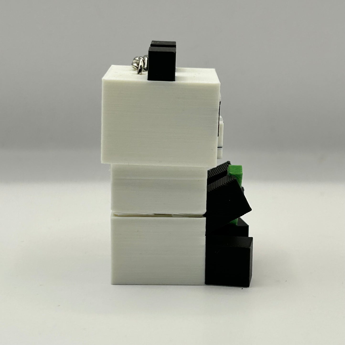 Clicker Blocky Panda with Bamboo Fidget Keychain