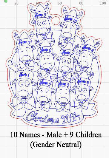 Personalized “Reindeer in Caps” Ornament for Single Parent Families!