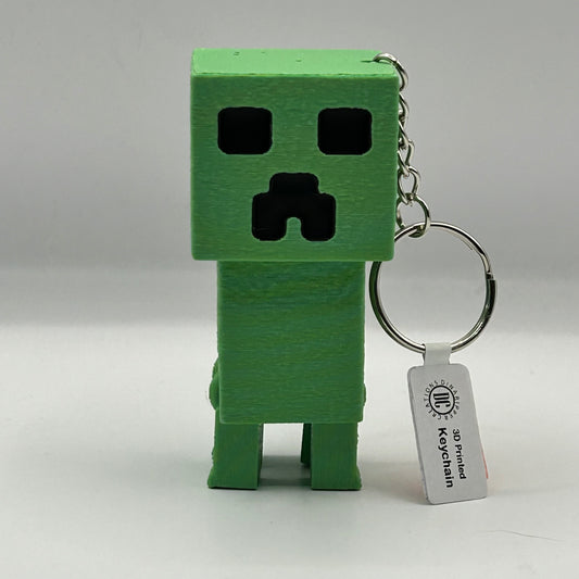 Clicker Blocky Green Guy Fidget Keychain