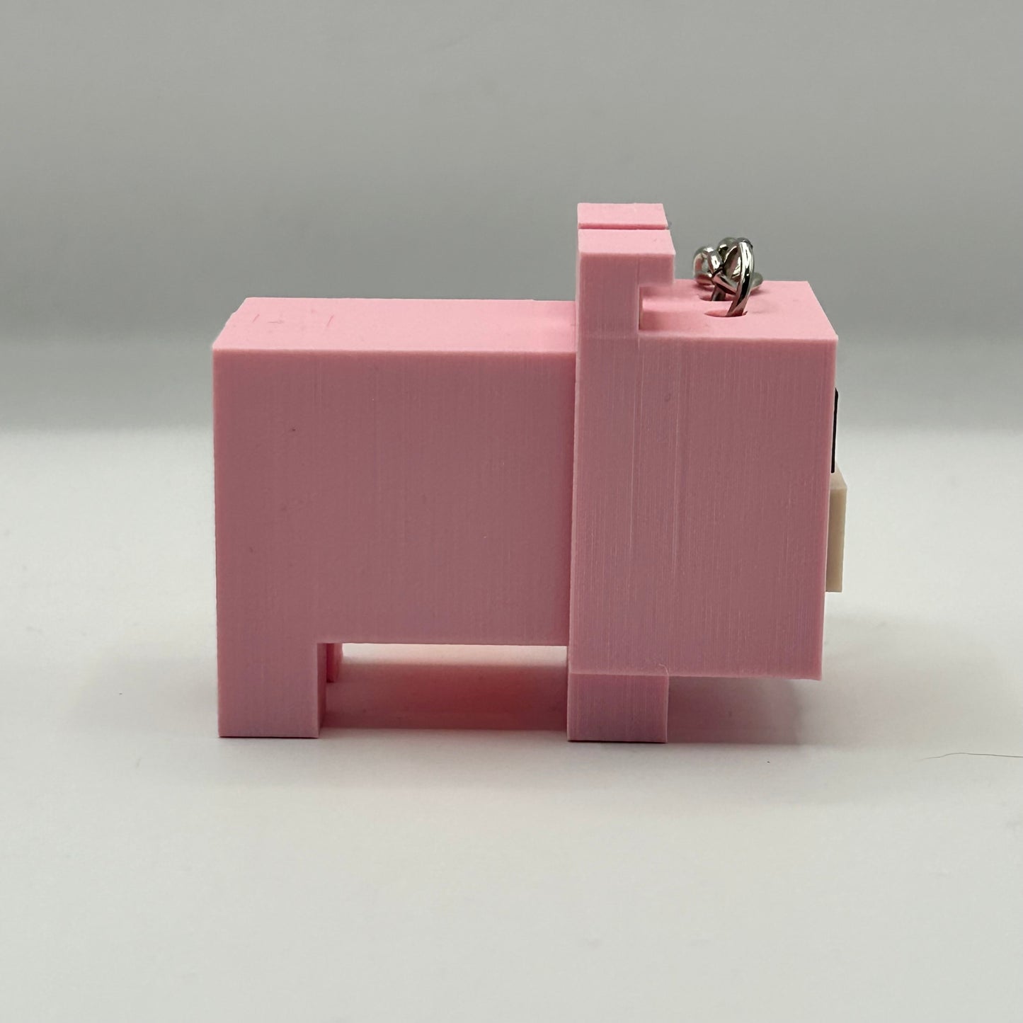 Clicker Blocky Pig Fidget Keychain