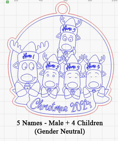 Personalized “Reindeer in Caps” Ornament for Single Parent Families!