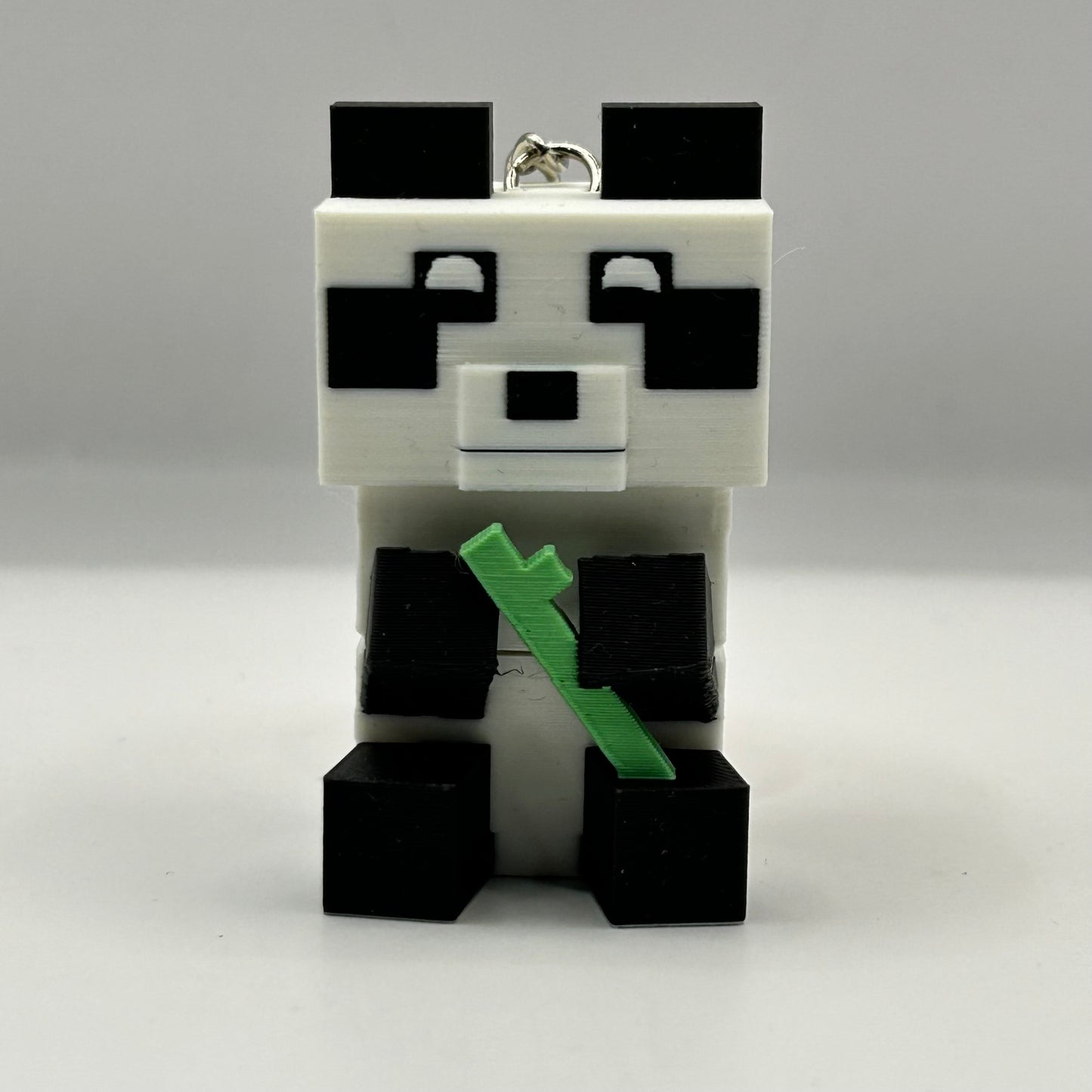 Clicker Blocky Panda with Bamboo Fidget Keychain