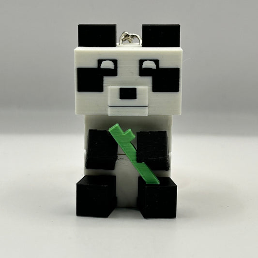 Clicker Blocky Panda with Bamboo Fidget Keychain
