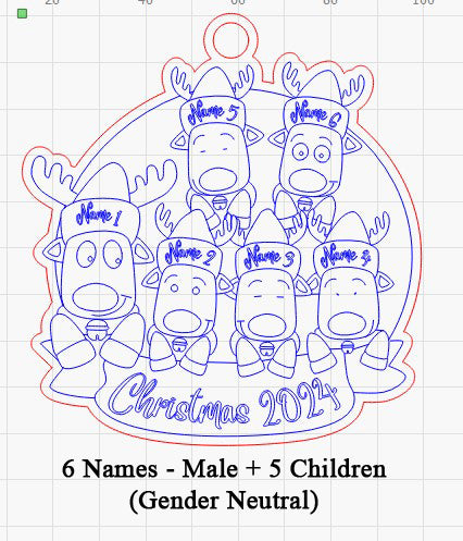 Personalized “Reindeer in Caps” Ornament for Single Parent Families!