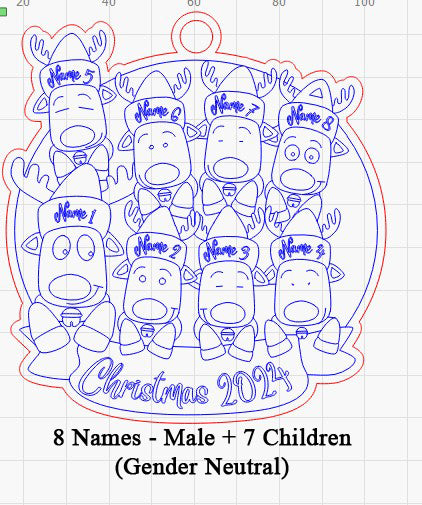 Personalized “Reindeer in Caps” Ornament for Single Parent Families!