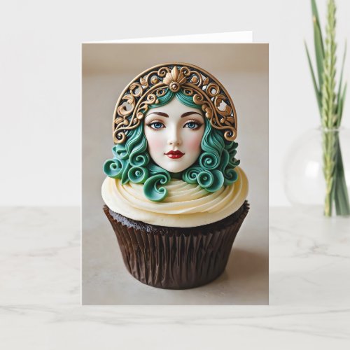 Art Nouveau Cupcake I - 5x7 inch Notecard