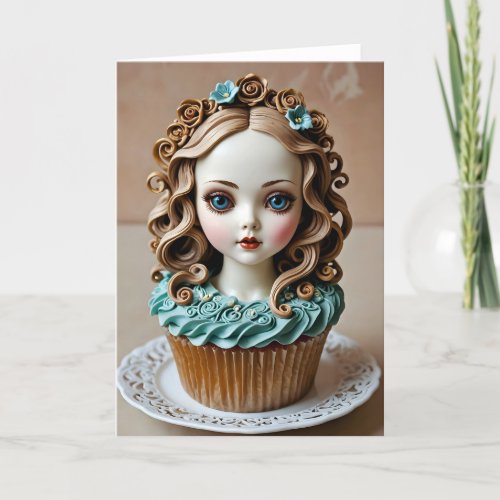 Art Nouveau Cupcake III - 5x7 inch Notecard
