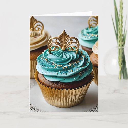 Art Nouveau Cupcake IV - 5x7 inch Notecard (Seller Portal)