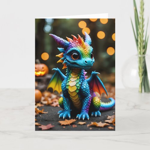 Autumn Baby Dragon I - 5x7 inch Notecard