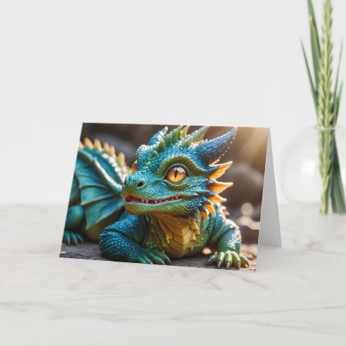 Baby Dragon X - 5x7 inch Notecard