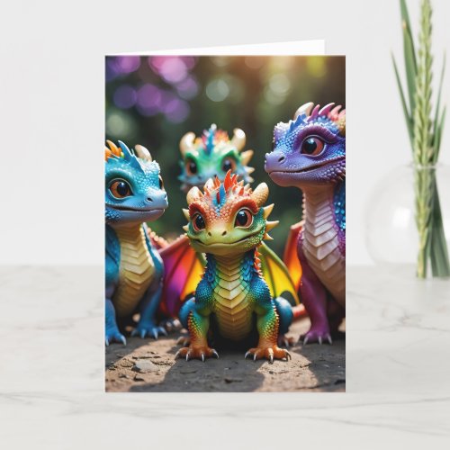 Baby Dragons II - 5x7 inch Notecard