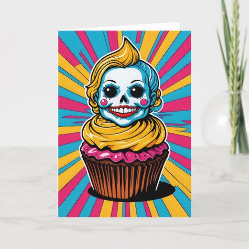 Creepy Cartoon Cupcake II - 5x7 inch Notecard