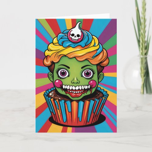 Creepy Cartoon Cupcake III - 5x7 inch Notecard (Seller Portal)