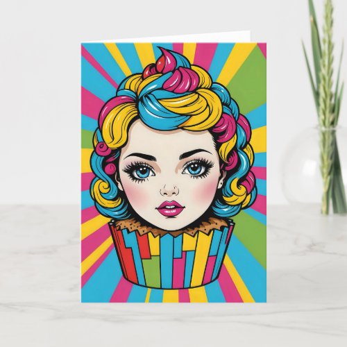 Creepy Cartoon Cupcake VI - 5x7 inch Notecard