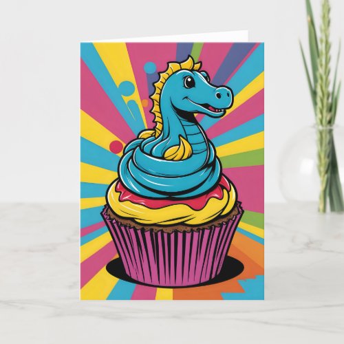 Cryptid Cartoon Cupcake Nessie I - 5x7 inch Notecard