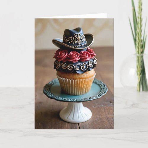 Cutie Cupcake Cowboy Hat I - 5x7 inch Notecard (Seller Portal)