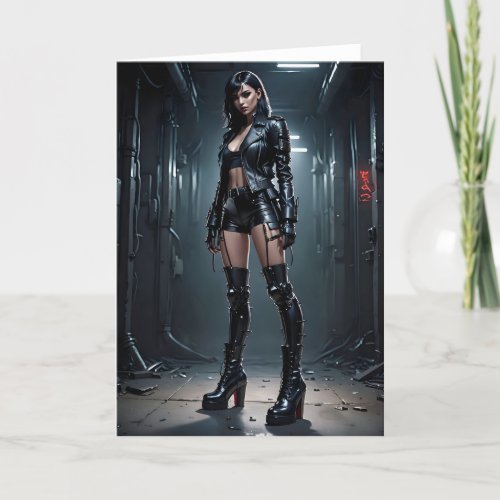 Futuristic Tough-Girl I  - 5x7 inch Notecard (Seller Portal)