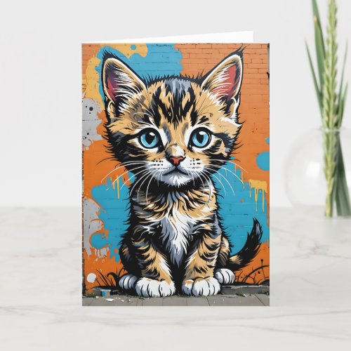 Graffiti Kitty I - 5x7 inch Notecard (Seller Portal)
