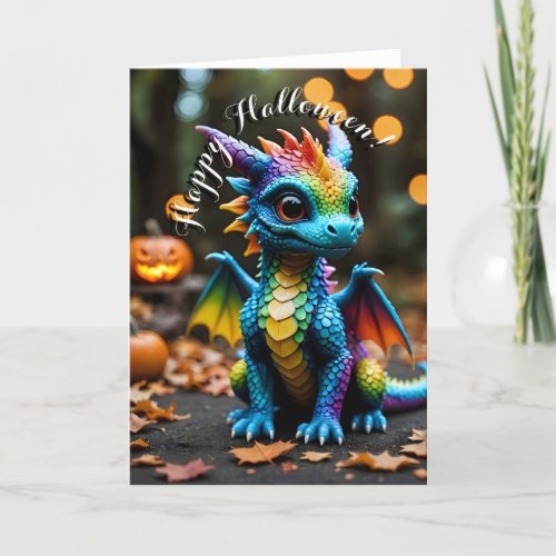 Happy Halloween Baby Dragon I - 5x7 inch Notecard