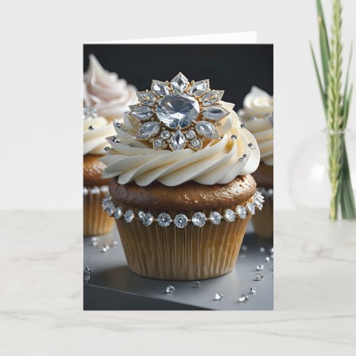 Jewel Encrusted Cupcake IX - 5x7 inch Notecard (Seller Portal)