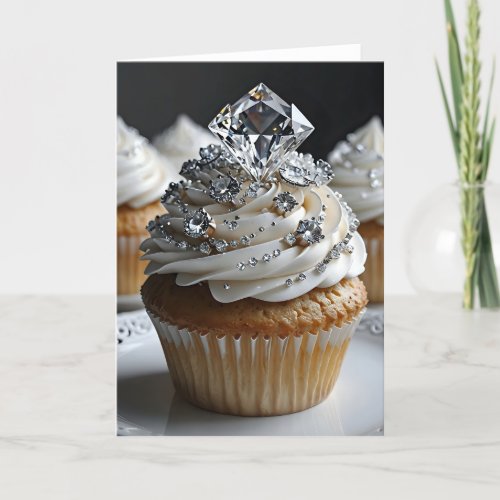 Jewel Encrusted Cupcake XIX - 5x7 inch Notecard (Seller Portal)