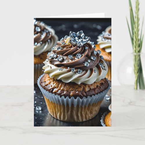 Jewel Encrusted Cupcake XV - 5x7 inch Notecard (Seller Portal)