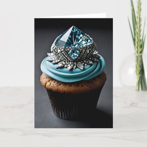Jewel Encrusted Cupcake XVII - 5x7 inch Notecard (Seller Portal)