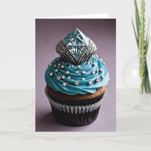 Jewel Encrusted Cupcake XX - 5x7 inch Notecard
