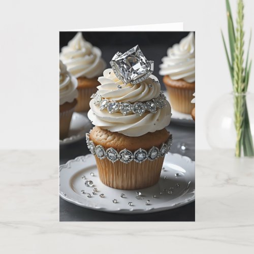 Jewel Encrusted Cupcake XXI - 5x7 inch Notecard (Seller Portal)