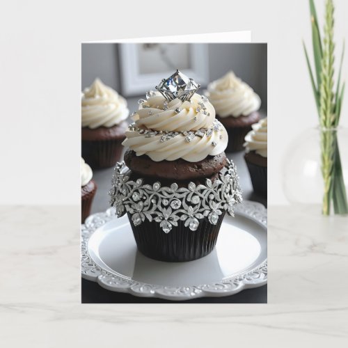 Jewel Encrusted Cupcake XXII - 5x7 inch Notecard (Seller Portal)