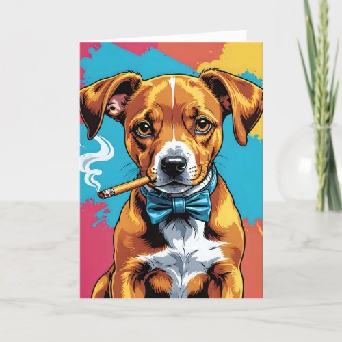 Pup with Cigar I - 5x7 inch Notecard (Seller Portal)