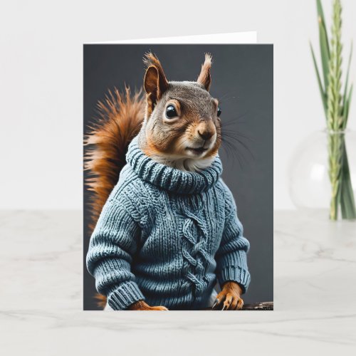 Squirrel in a Sweater I - 5x7 inch Notecard (Seller Portal)