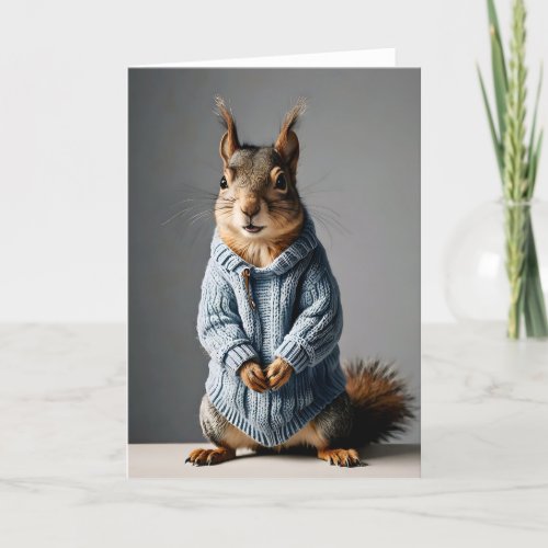 Squirrel in a Sweater II - 5x7 inch Notecard (Seller Portal)