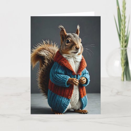 Squirrel in a Sweater III - 5x7 inch Notecard (Seller Portal)