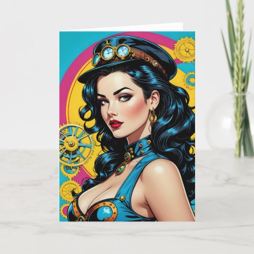 Steampunk Bombshell II - 5x7 inch Notecard (Seller Portal)