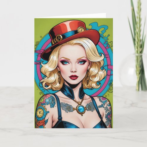 Steampunk Bombshell XII - 5x7 inch Notecard (Seller Portal)