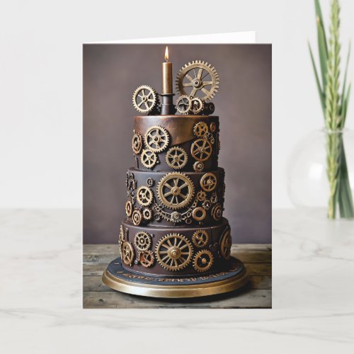 Steampunk Birthday Cake II - 5x7 inch Notecard (Seller Portal)