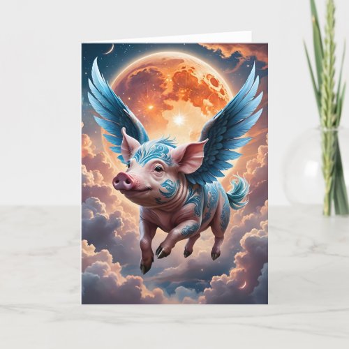 When Pigs Fly I - 5x7 inch Notecard