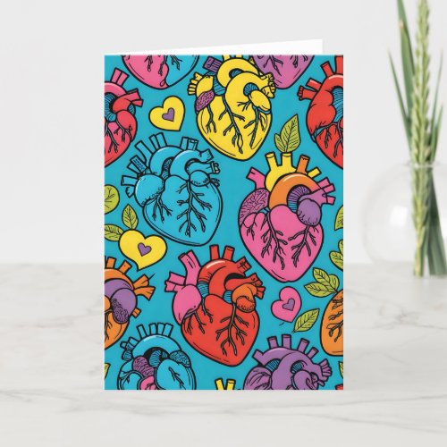 Cartoon Anatomical Hearts I - 5x7 inch Notecard (Seller Portal)