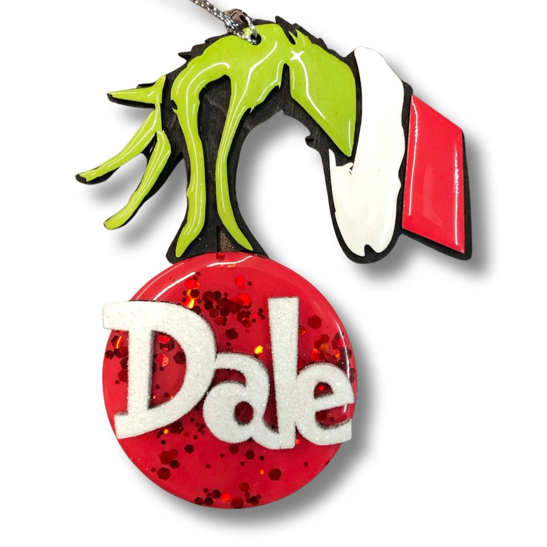 Personalized Grinchy Ornament