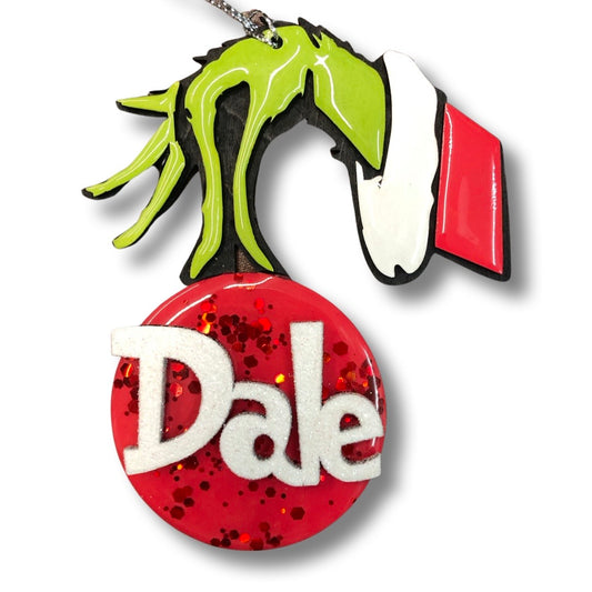 Personalized Grinchy Ornament