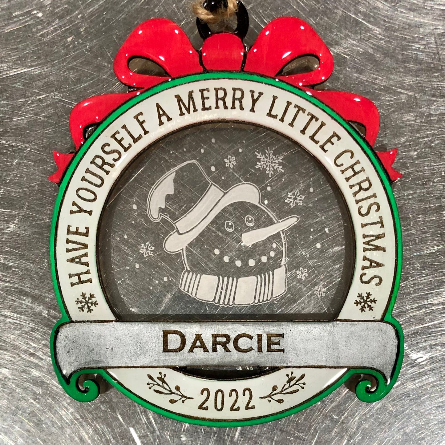 Personalized “Have Yourself a Merry Little Christmas” Ornament (with Different Acrylic Background Designs!)