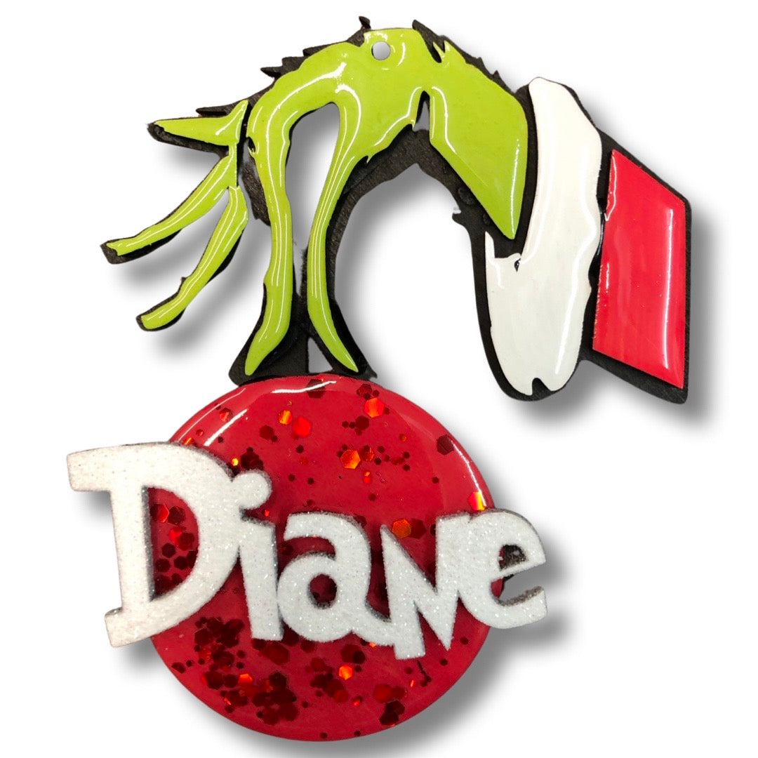 Personalized Grinchy Ornament