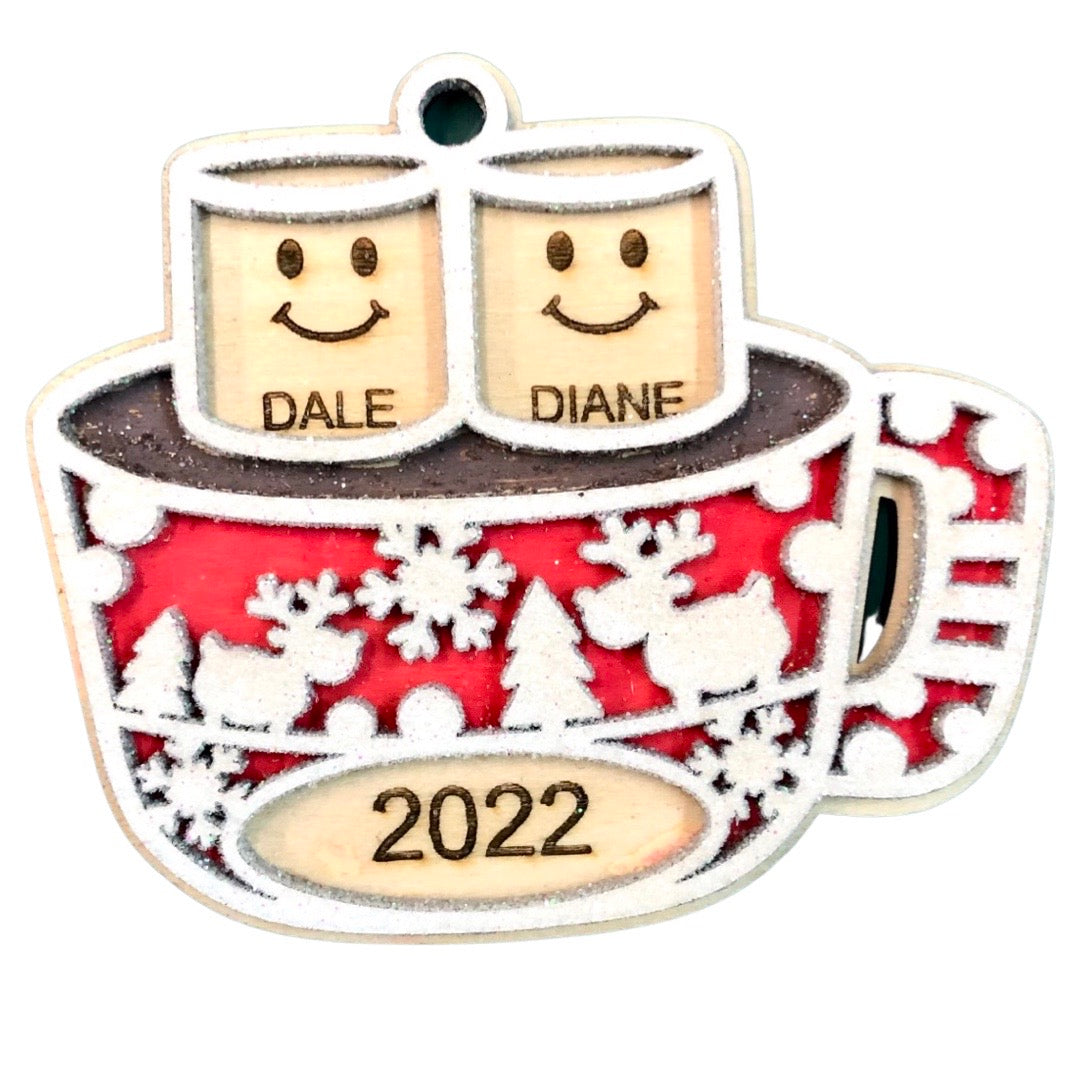 Personalized Marshmallows & Hot Cocoa Ornament