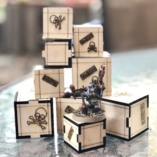 Tabletop Gaming Crates - Warning & Skulls