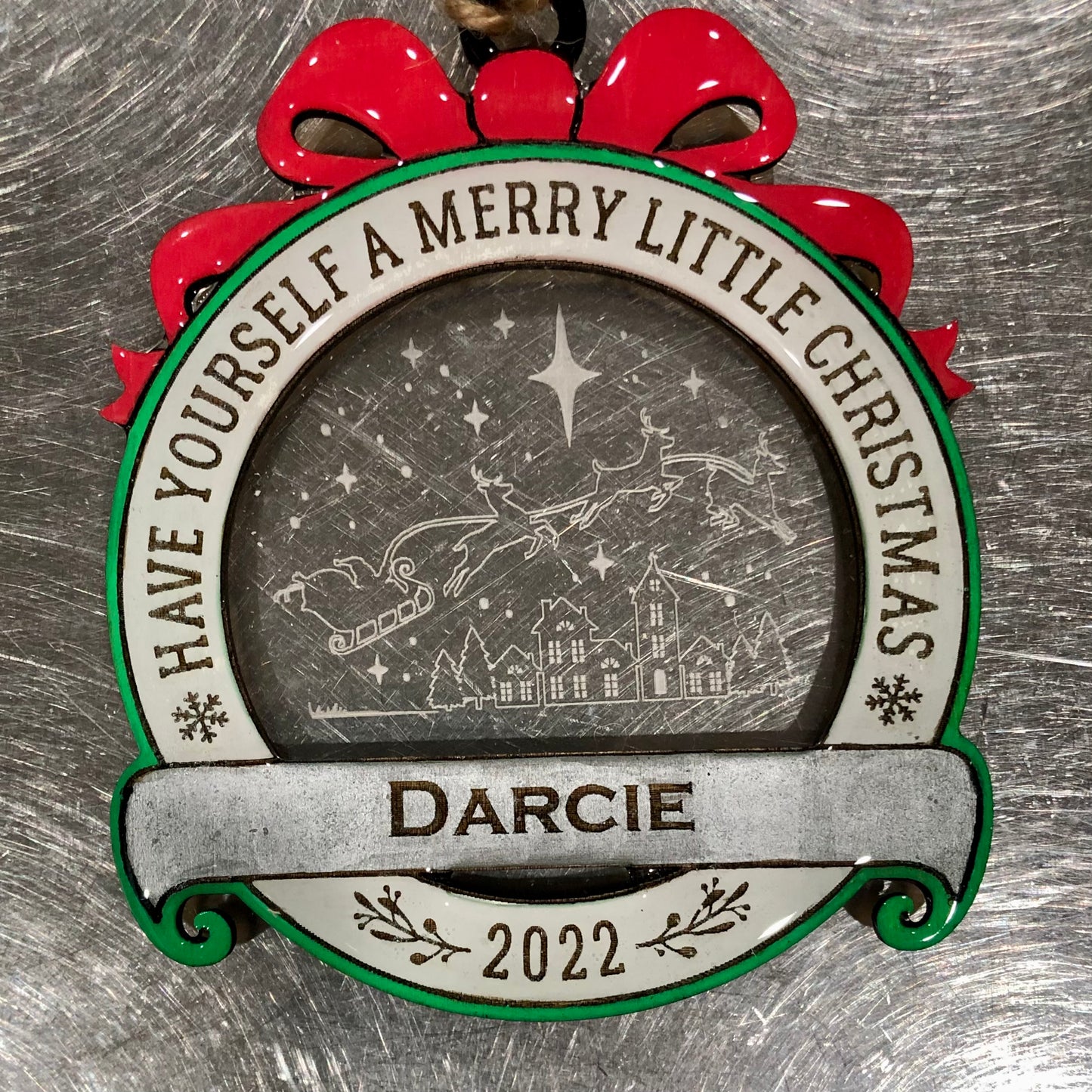 Personalized “Have Yourself a Merry Little Christmas” Ornament (with Different Acrylic Background Designs!)