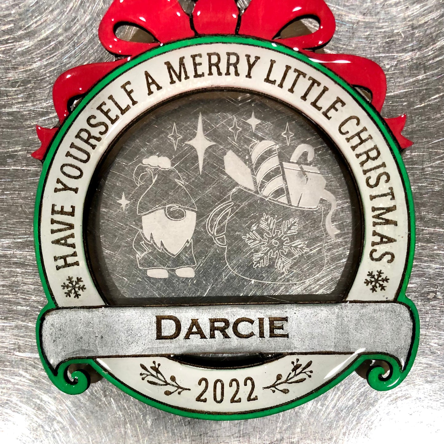 Personalized “Have Yourself a Merry Little Christmas” Ornament (with Different Acrylic Background Designs!)