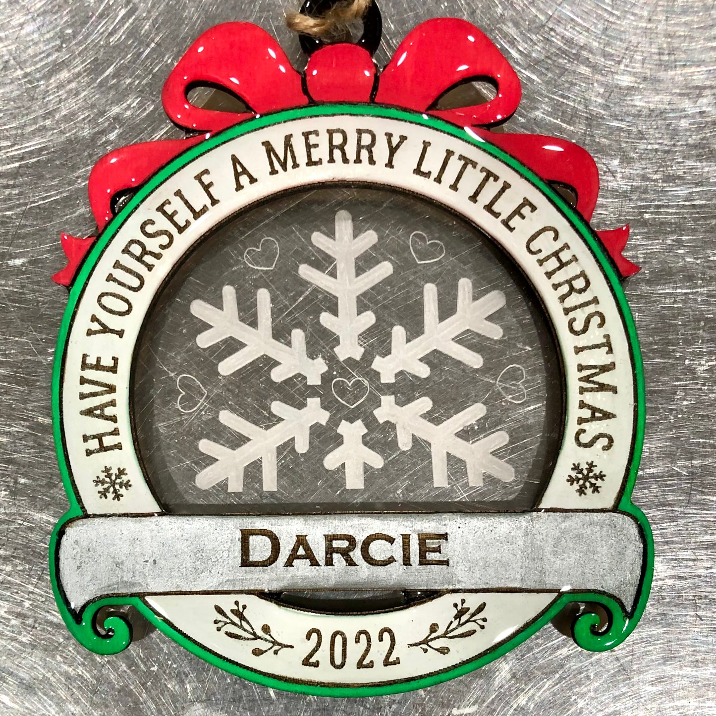 Personalized “Have Yourself a Merry Little Christmas” Ornament (with Different Acrylic Background Designs!)