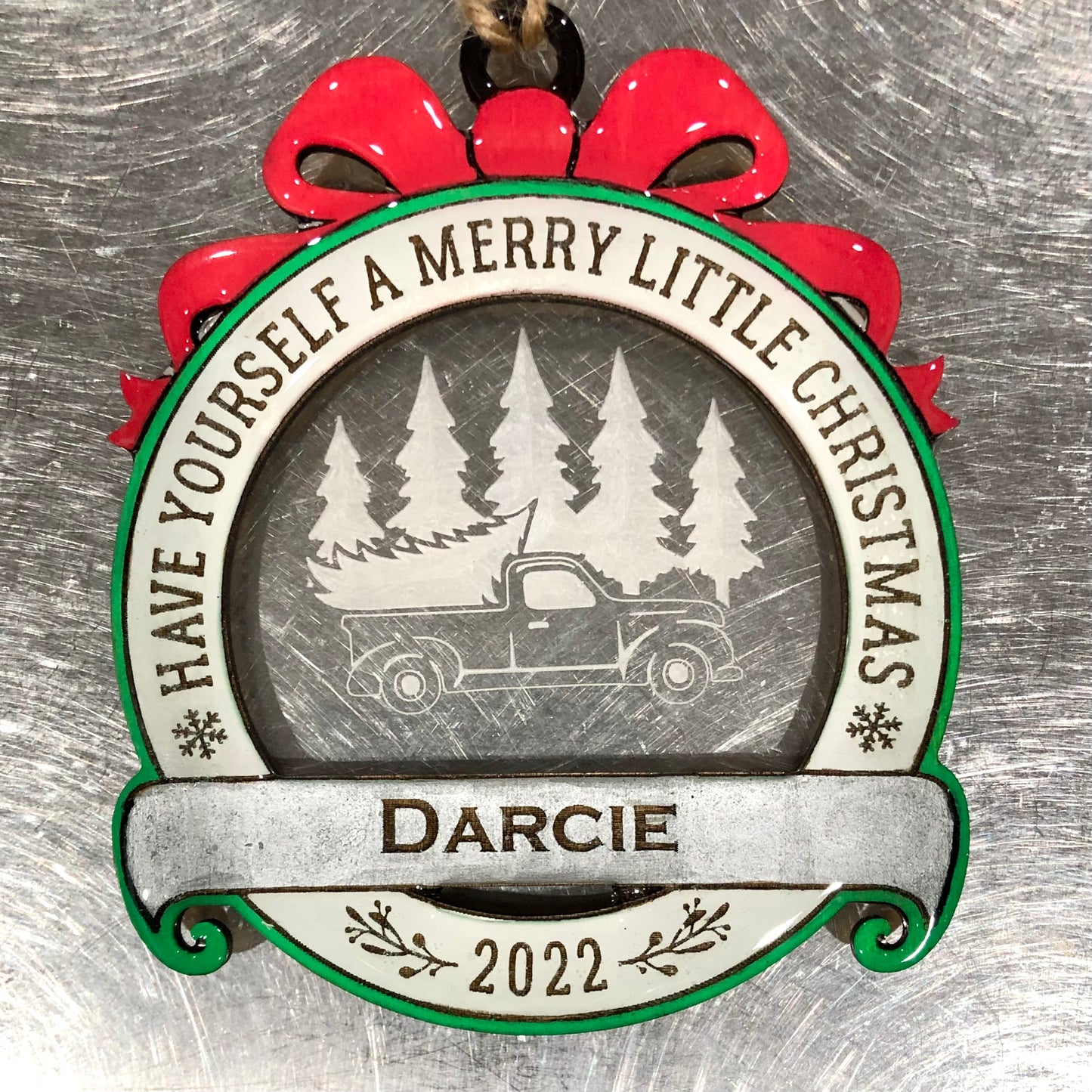 Personalized “Have Yourself a Merry Little Christmas” Ornament (with Different Acrylic Background Designs!)
